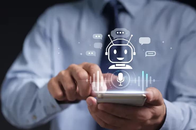 AI voice agent smart virtual assistant illustration