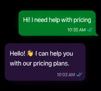 AI WhatsApp chatbot product preview